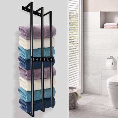 5 tier wall mounted towel rack black hot sale